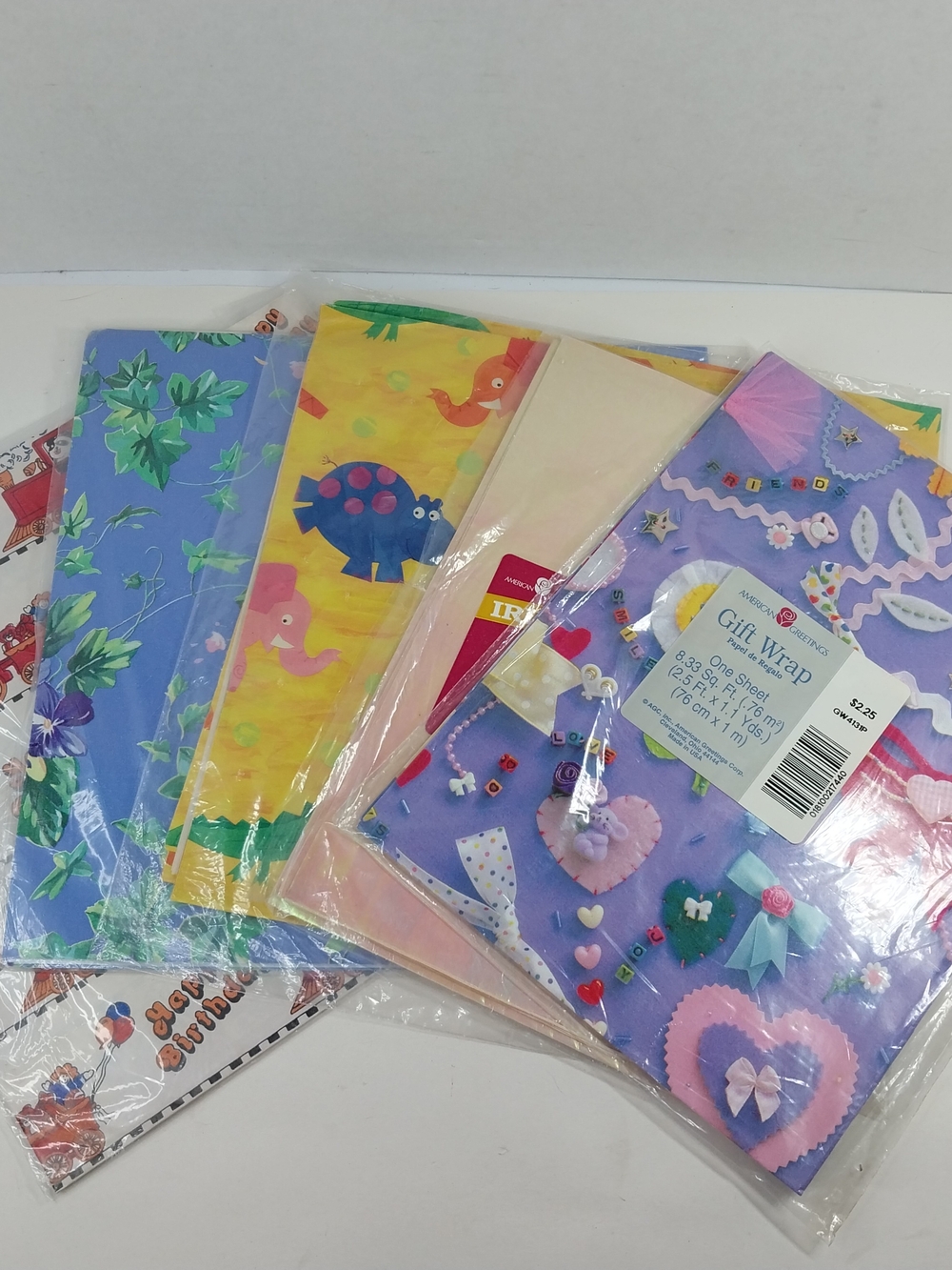 Vintage Wrapping Gift Wrapping Paper Mixed Occasions Lot of 5
